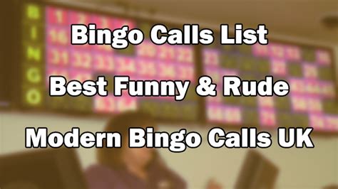 rude bingo calls|Rude Bingo Calls at Bingo Halls .